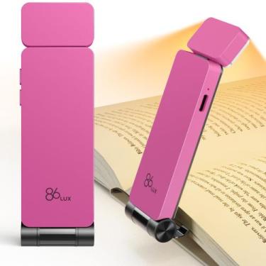 Imagem de Book Light 86lux Luzes de leitura recarregáveis rosa choque