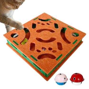 Imagem de Brinquedo para Gatos Arranhar | Moedor De Garras Interativo | Com Bola De Sino E Tapete De Arranhar De Feltro,Para Gatos Cães Tratamento Brincadeira Proteção Móveis Interior