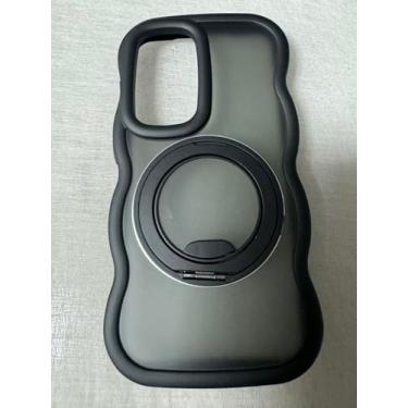 Imagem de YOVIAKK Capa para Samsung S25 Ultra [compatível com Magsafe] TPU macio + policarbonato rígido transparente linda alça e moldura ondulada encaracolada, capa protetora contra quedas militares para S25