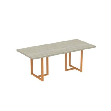 Imagem de Mesa Reunião Retangular 2000x900mm Pe40tub Castanheira Natural-laranja Picasso