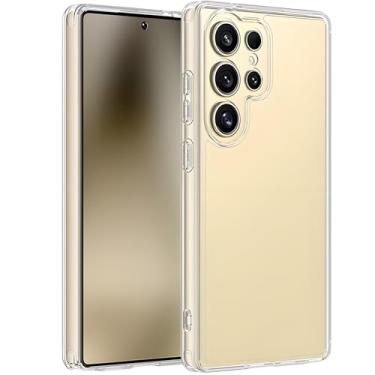 Imagem de TENOC Capa de telefone para Samsung Galaxy S25 Ultra, capa transparente que não amarela, amortecedor, capa traseira rígida