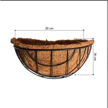 Imagem de Kit 3 a 7 Vasos de parede para plantas fibra de coco meia lua para pla