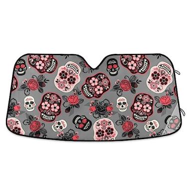 Imagem de Dia De Los Muertos Day Dead Car Sun Blocker, Para-brisa, Protetor solar de carro, persiana de janela para carro, caminhão, SUV