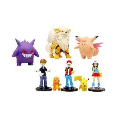 Imagem de Conjunto De Figuras De Ação Pokémon Pikachu Charizard Gengar Vermelho 