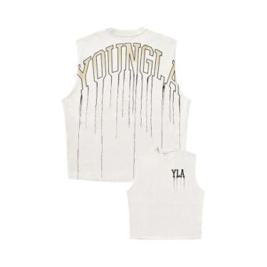 Imagem de Camiseta Sem Mangas De Algodão Oversized Para Homens, Top De Treino Pa