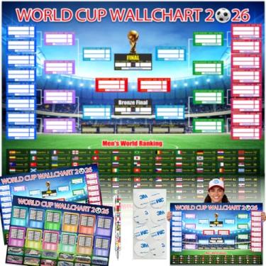 Imagem de Pôster de programação da Copa do Mundo 2026 e rodada final 48 vitrines da coleção de equipes, pôster dobrável funcional e caneta esferográfica, decoração de mercadorias e acessórios da Copa do Mundo