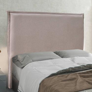 Imagem de Cabeceira Estofada Luna Solteiro 0,90m Frames Metálicos Madeira Industrializada Tecido Linho Linho Rústico Areia Luna