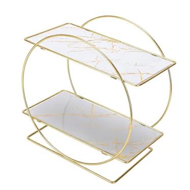 Imagem de AUNMAS Organizador de Maquiagem, Prateleira de Armazenamento de Bancada de 2 Camadas, Grande Capacidade, Organizador de Vaidade do Banheiro para Cosméticos, Perfume, Produtos de (Branco)