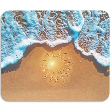 Imagem de Fun AnimalDishes Tapete de secagem superabsorvente escorredor de pratos sol areia exótica verão praia cozinha balcão de secagem de pratos 59,9 cm x 50 cm