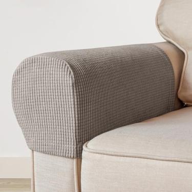 Imagem de Capas para cadeira de apoio de braço, conjunto de 2 capas de poltrona elásticas para braços, capas de braço de sofá de poliéster elastano antiderrapantes capas para poltronas reclináveis para protetor