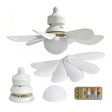 Imagem de Ventilador de Teto com Lâmpada Led 30w Silencioso e Inteligente com Controle Remoto Branco Premium