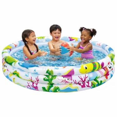 Imagem de Piscina Infantil Inflável Redonda 100 Litros 3 Aneis Praia Criança