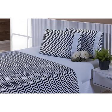Imagem de Jogo Lençol 3 Peças Solteiro King 200x100 100% Algodão Estampado Borboletas Coloridas (Chevron/Branco, 30cm, 180)