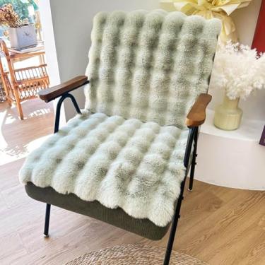 Imagem de Yadlan Almofadas reclináveis de pele sintética de pelúcia, almofadas macias para cadeira de escritório, confortáveis para cadeira de jantar, cadeira de balanço, capas de assento, protetores de banco