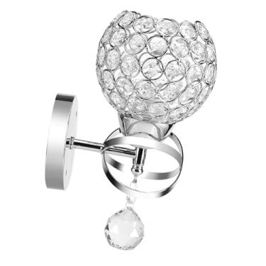 Imagem de ZJchao Lâmpada de Parede de Cristal Moderna Luz Noturna de Cabeceira Requintado Bola de Cristal Octogonal Pingente Design Soquete E27 para Quarto Sala de Estar Iluminação de Corredor