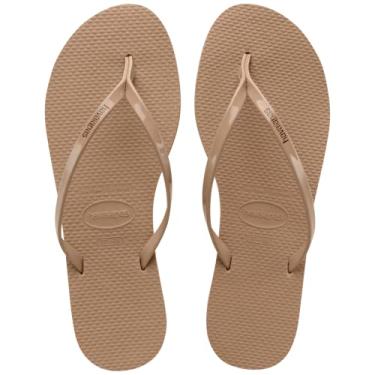 Imagem de Havaianas Chinelo feminino Slim Princesas, Ouro rosa, 9-10