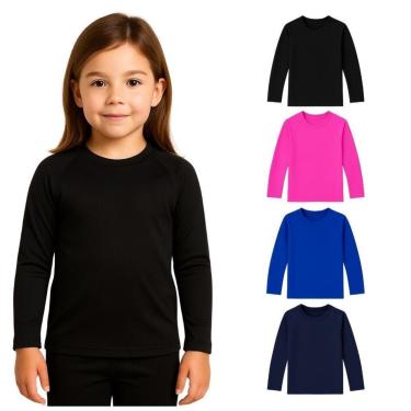 Imagem de Kit 4 Camisetas Manga Longa Infantil Menina Proteção Solar Praia-Feminino