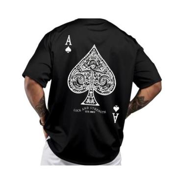 Imagem de Camiseta Casual De Algodão Oversized Retro Com Estampa De Espadas Para