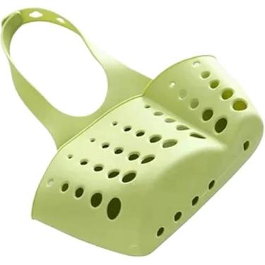 Imagem de Cesto de peneira multifuncional para pia pendurada, prateleira de ralo de cozinha, suporte de armazenamento para pia (estilo 3 - verde)