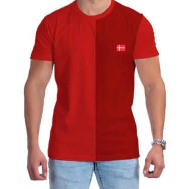 Imagem de Camiseta Dinamarca Premium Vermelha Futebol Masculina Copa - W2 Store,