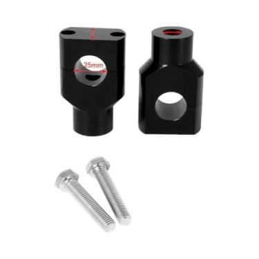 Imagem de Suporte De Guidão De Motocicleta Em Alumínio Preto Cromado 2X 7/8 1 Po