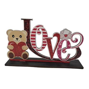 Imagem de KiBcsLic Decoração de Dia dos Namorados, Decoração para Casa, Artesanato em Madeira para Casamento, Estilo Fazenda, Enfeite de Mesa, Centro de Mesa, Placa de, Amor