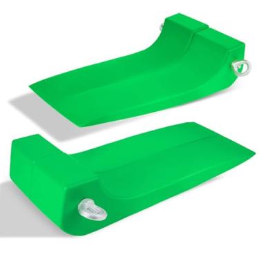 Imagem de Autofonder Pacote com 4 patins de pneu resistentes para caminhões de reboque e rollbacks - carga de trabalho de 7,3 kg, 8,1 cm - 16,3 cm de largura, ajustável para reboques de mesa, verde segurança