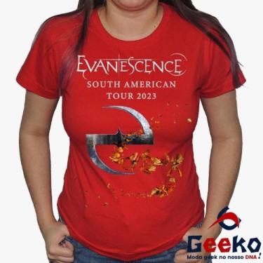 Imagem de Baby Look Evanescence 100% Algodão - South America Tour 2023 - Rock - 