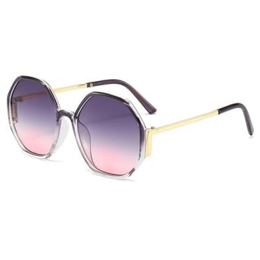 Imagem de Óculos de Sol UV400 - Armação Grande em Metal com Lentes Degradê para Homens e Mulheres, Ideais para Esportes ao Ar Livre, Corrida e Ciclismo, Cinza