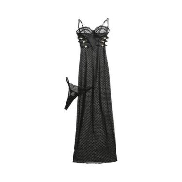 Imagem de Vestido Feminino Sexy Com Alça De Renda, Ajuste Slim, Elegante, Para F