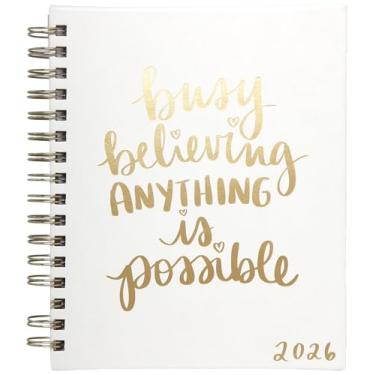 Imagem de WORLD TRAVELER Agenda 2026 semanal e mensal - 18 cm x 21 cm capa dura janeiro dezembro espiral agenda diária 2026 lista de tarefas, tamanho 17 x 21 cm, branco ocupado