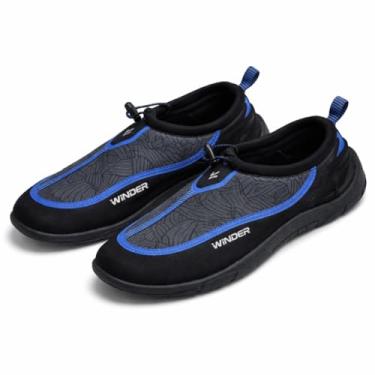 Imagem de Sapatilha Acqua Shoe em Neoprene 3mm Unissex, Solado Antiderrapante, Proteção Térmica para Esportes Aquáticos, Pesca, Mergulho, Surf (Preto/Azul, BRA 39)