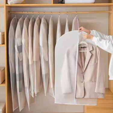 Imagem de Peças Organizador de Roupas 60x120cm contra Poeira com Tampa Protetora Capa Casaco de Saco Translúcido para Cobrir Terno