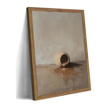 Imagem de Arte de parede cristã vintage emoldurada, pintura em jarra de alabastro A Unção de Jesus, impressão em tela de história da Bíblia, decoração de parede religiosa para igreja, sala de oração, sala de