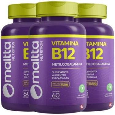 Imagem de KIT 3 VITAMINA B12 METILCOBALAMINA ALTO TEOR 1 CÁPSULA AO DIA 60 CÁP VEGETARIANAS CADA –-Unissex