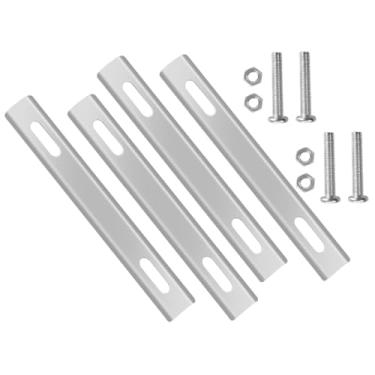 Imagem de Baoblaze Conjunto de 4 placas de fixação para cesto traseiro de bicicleta, acessórios portáteis e profissionais de fácil instalação com parafusos.