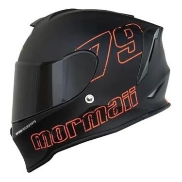 Imagem de Capacete Moto Mormaii M1 1979 + Narigueira Preto Fosco Tamanho 60