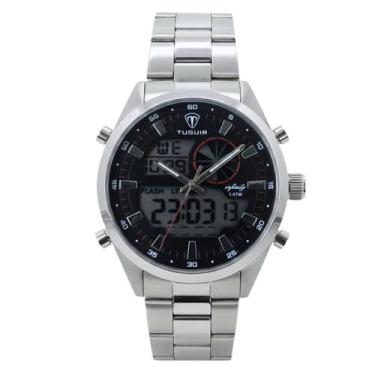 Imagem de Relógio Masculino Aço Tuguir Infinity GCS-1265 Prata Preto