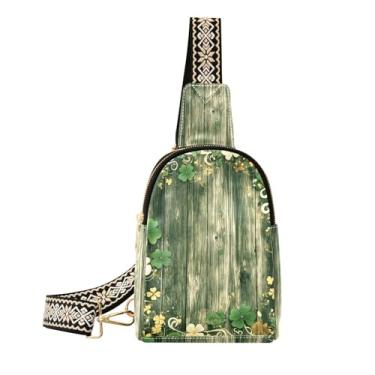 Imagem de CEBUGI Bolsa tiracolo feminina com fundo de dia de São Patrício, bolsa tiracolo de couro, para trilhas, viagens ao ar livre