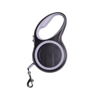 Imagem de Coleira retrátil de nylon durável de 3/5/8 m com guia de extensão automática 、 Corda de caminhada para cães grandes (cinza, 5 m - 20 kg)