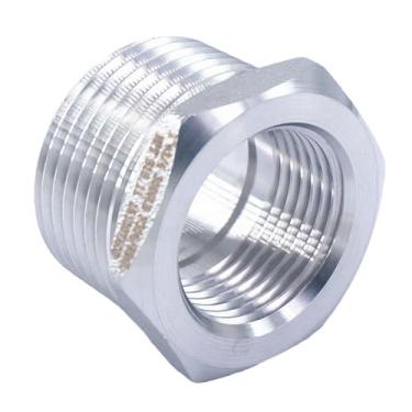 Imagem de 2.5 cm NPT macho x 3/10.2 cm NPT fêmea 304 aço inoxidável redutor bucha forjada encaixe de tubulação 3000 PSI água gás óleo