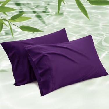 Imagem de Juego de Fundas de Almohada Bedsure King Size de Rayón de Bambú con Ef