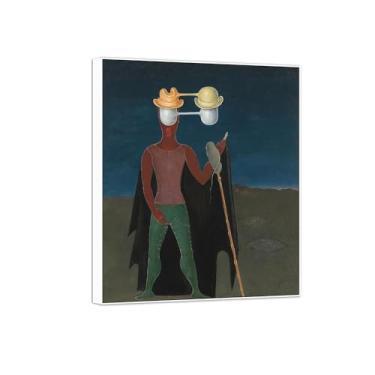 Imagem de Victor Brauner Famosa Arte de Parede Impressão em Tela Pintura Pronto para Pendurar - Retrato do Homem - Imagem em Moldura Branca para Decoração de Sala de Estar 40 x 50 cm 16 x 20 pol