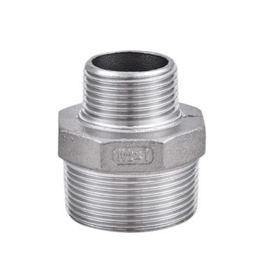 Imagem de Diâmetro redutor DN8 ~ DN40 rosca macho sextavado união 304 conector de encaixe de tubo de aço inoxidável acoplador água óleo adaptador de ar (DN15 a DN10)