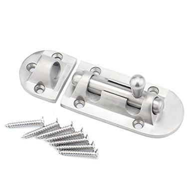 Imagem de Fecho automático de porta, 1 peça de aço inoxidável 304 espessamento seguro para porta/janela, trava de porta de madeira antifurto de segurança para hotel trava inteligente