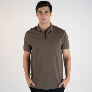 Imagem de Camisa Polo Aramis Zíper Monocromática Marrom-Masculino