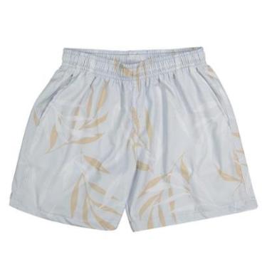 Imagem de Bermuda Infantil Menino Ogochi em Tactel Folhas Cinza e Bege-Masculino