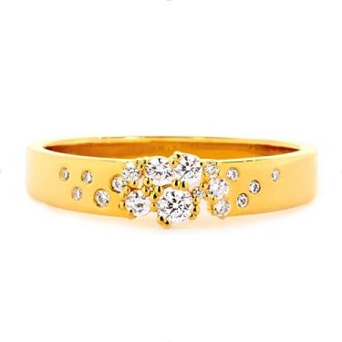 Imagem de STORYJEWELLERY Aliança banhada a ouro para mulheres, alianças de casamento para mulheres, anéis de coquetel, presentes para ela, 5, Banhado a latão com ouro 18K, Zircônia cúbica