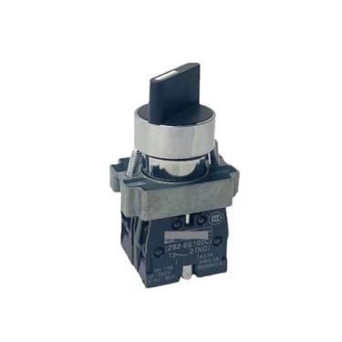 Imagem de Botão seletor rotativo elétrico 22 mm 10 A 3 posições 2NO interruptor de botão rotativo seletor de travamento automático XB2-BD33C