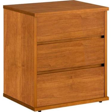 Imagem de Mesa de Cabeceira 3 Gavetas MDF Grécia-Nature Bianchi - Bianchi Móveis